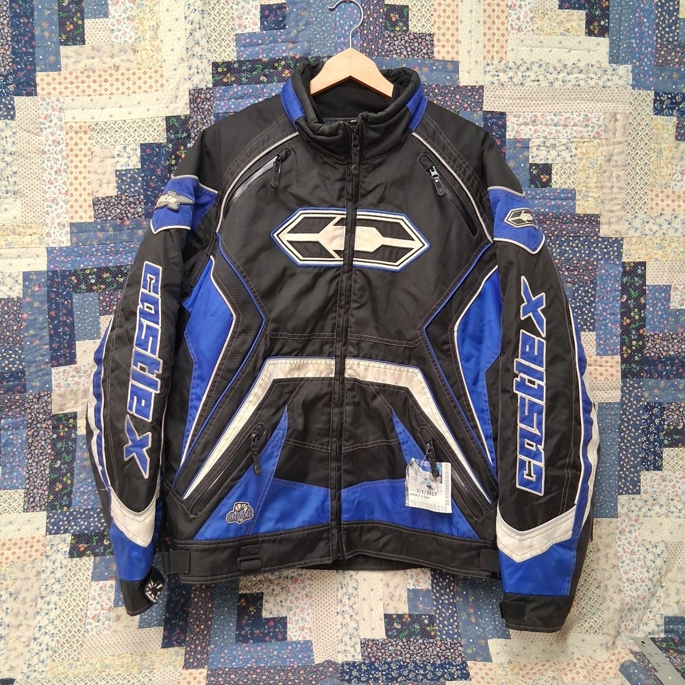 Castle X Racewear Jacket Blue Size XL With Zip Out Liner Switch Series Reissa‎